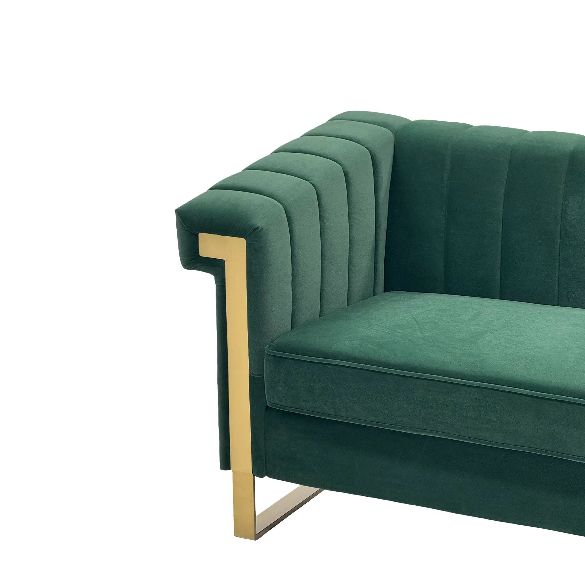 Emerald Green Velvet 2 Piece Sofa Set by HouseOfZazla