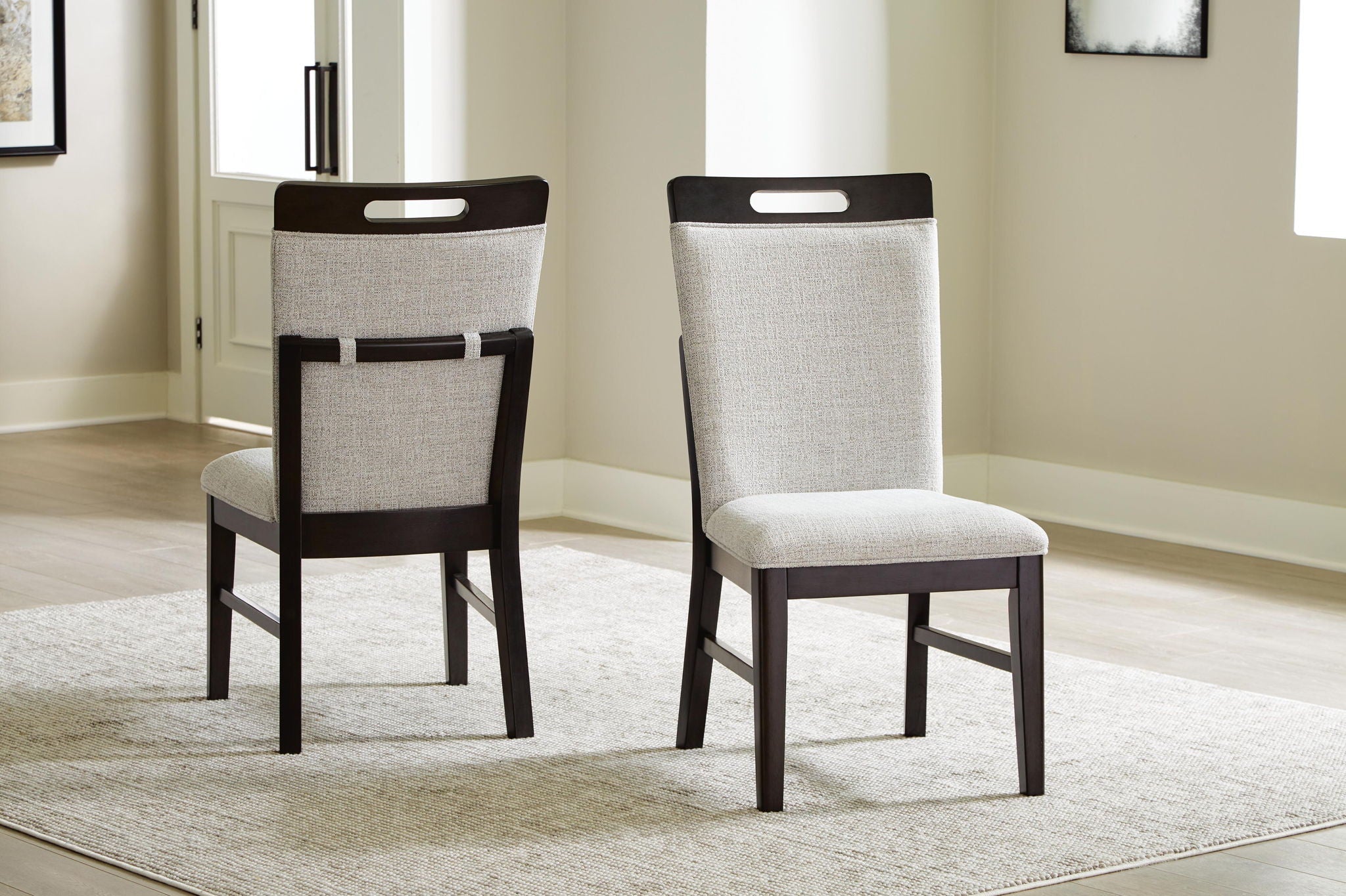 Neymorton - Dining Upholstered Side Chair (Set of 2) - Light Gray / Brown by Unique Piece Furniture