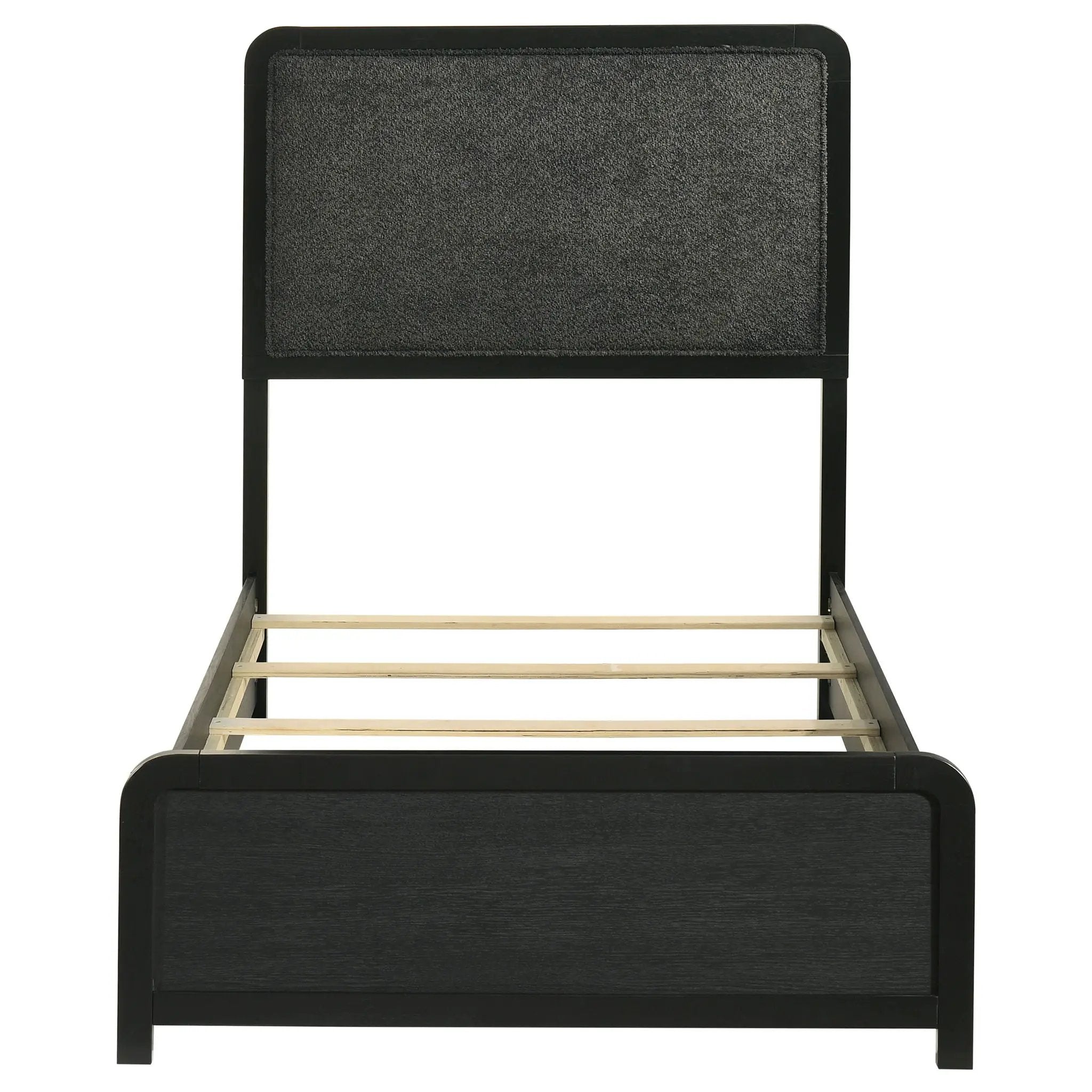 Cavelle 51-inch Upholstered Twin Panel Bed Black by Unique Piece Furniture