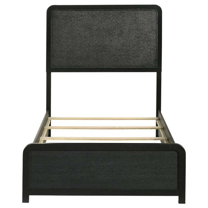 Cavelle 51-inch Upholstered Twin Panel Bed Black by Unique Piece Furniture