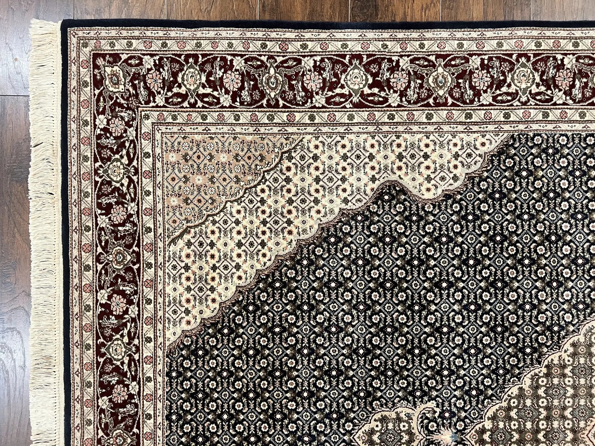 Sino Persian Rug 6x9, Herati Pattern, Vintage Handmade Hand Knotted Wool Oriental Carpet, Fine 6 x 9 Rug, Traditional Rug, Dark Blue Rug by Jewel Rugs
