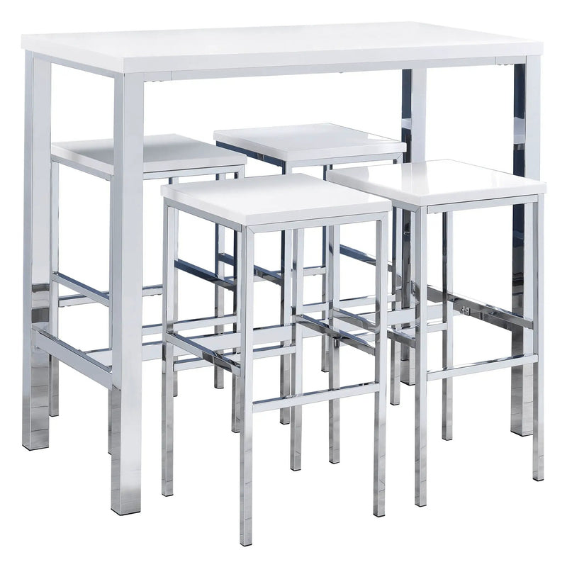 Nimitz - 5 Piece Bar Set - Gloss White by HouseOfZazla