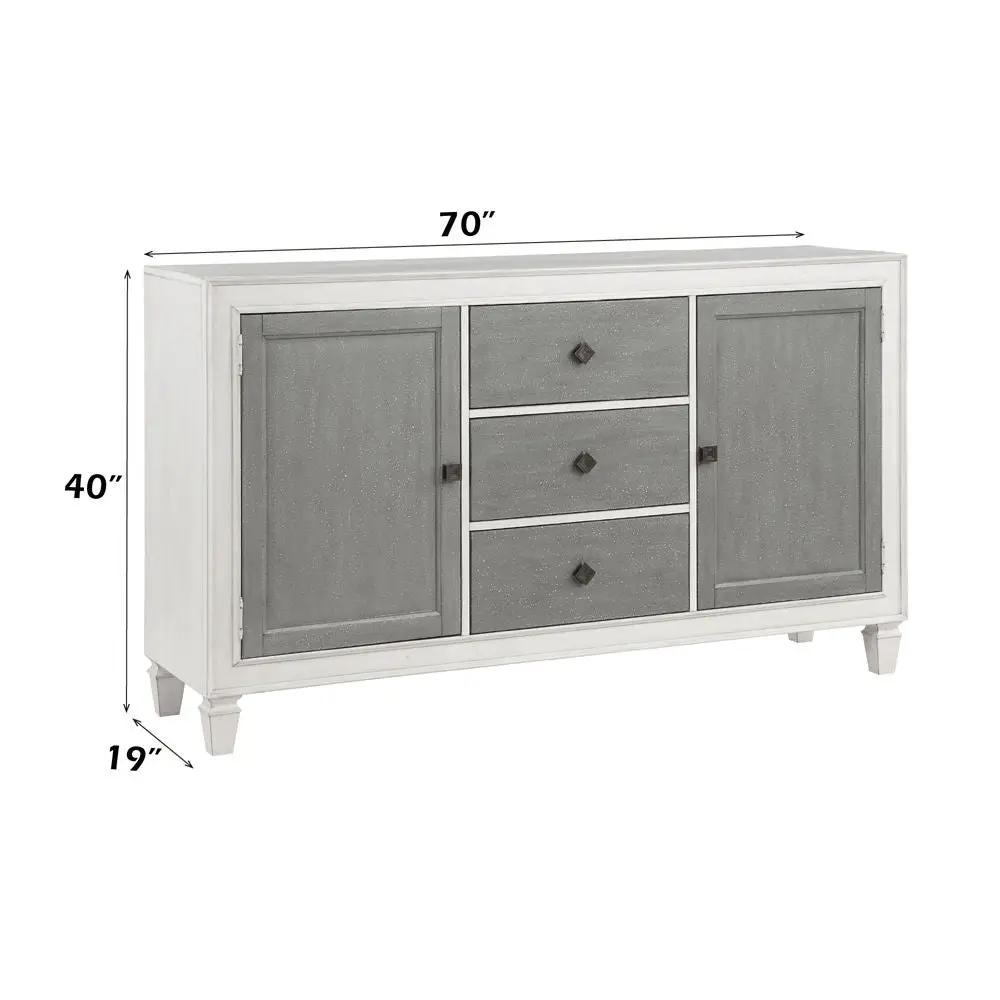Katia - Server - Rustic Gray & Weathered White by Unique Piece Furniture