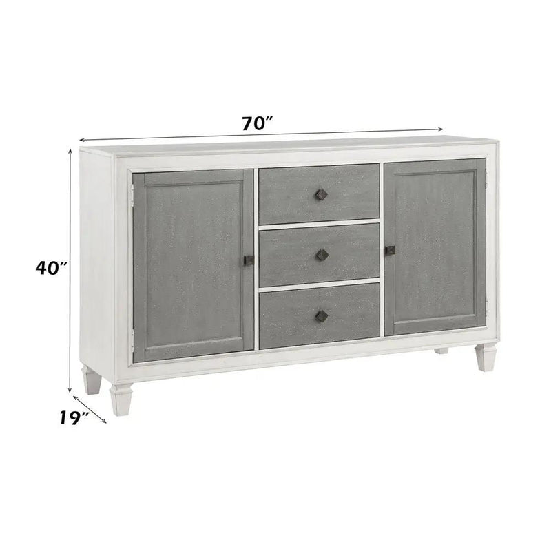 Katia - Server - Rustic Gray & Weathered White by Unique Piece Furniture