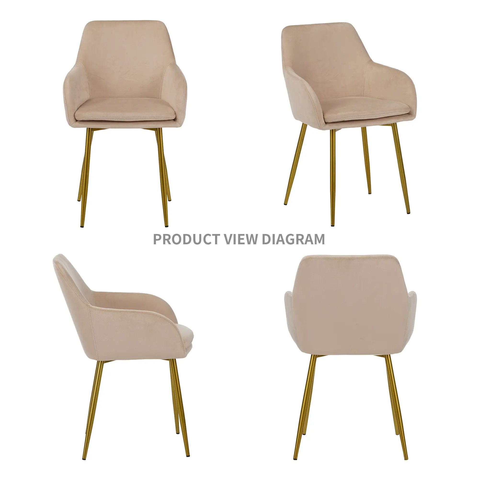 Dining Chair Set For Dining Rooms (Set of 2) - Beige by HouseOfZazla