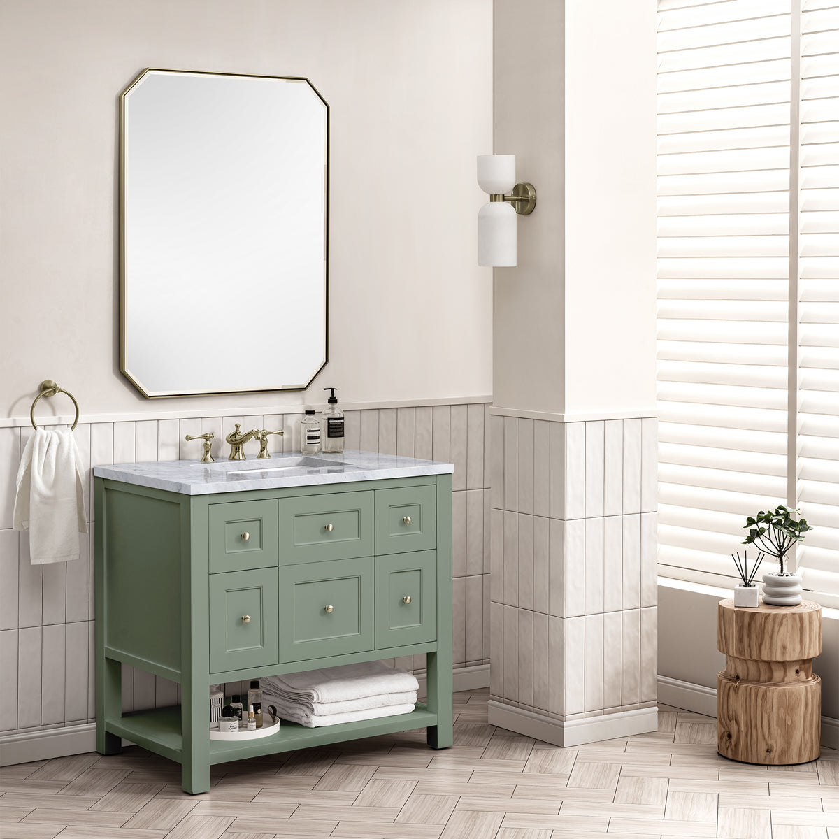 James Martin Breckenridge 36" Single Bathroom Vanity, Smokey Celadon, view 39