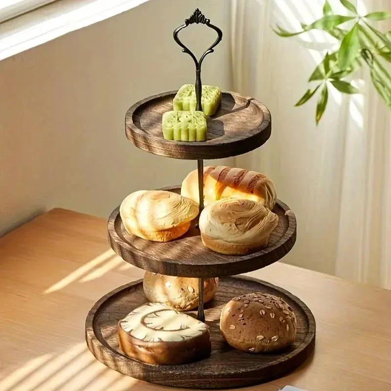 Cake Stand - 3-Tier Wooden by House Of Avana