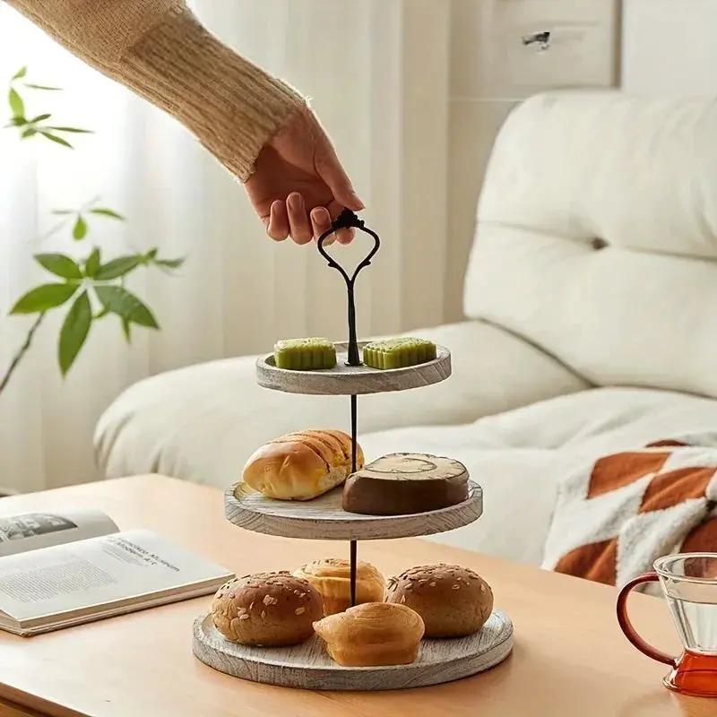 Cake Stand - 3-Tier Wooden by House Of Avana