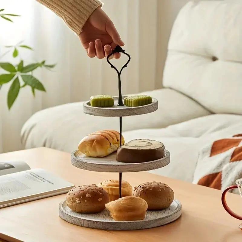 Cake Stand - 3-Tier Wooden by House Of Avana