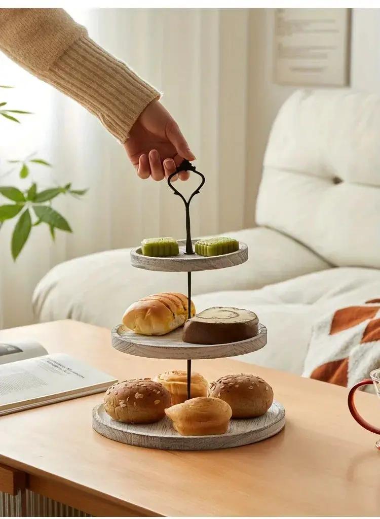 Cake Stand - 3-Tier Wooden by House Of Avana