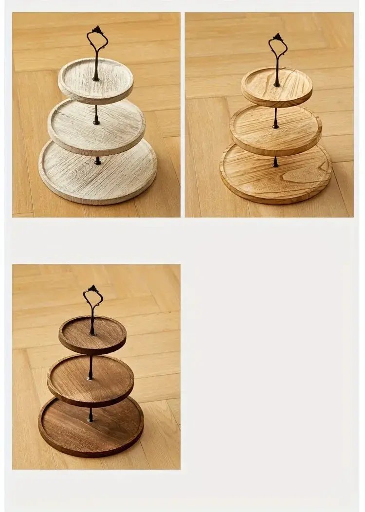 Cake Stand - 3-Tier Wooden by House Of Avana