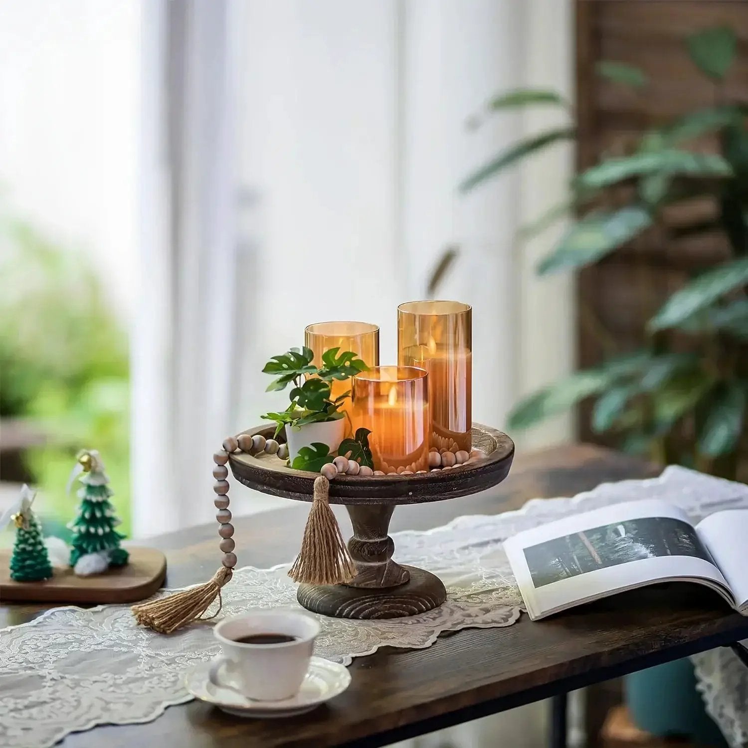 Cake Stand - Japanese-Style Wood Wooden by House Of Avana