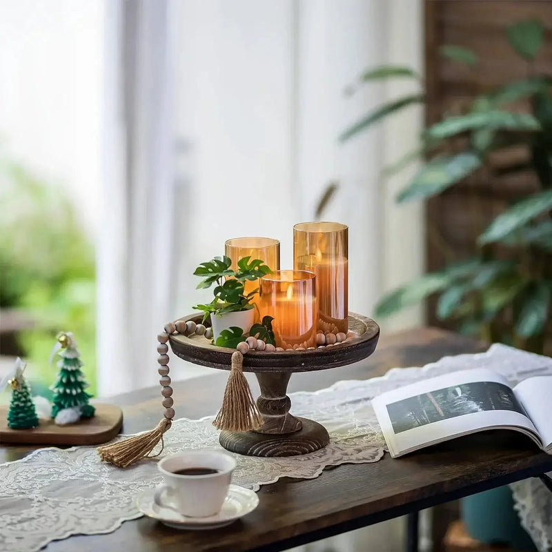 Cake Stand - Japanese-Style Wood Wooden by House Of Avana