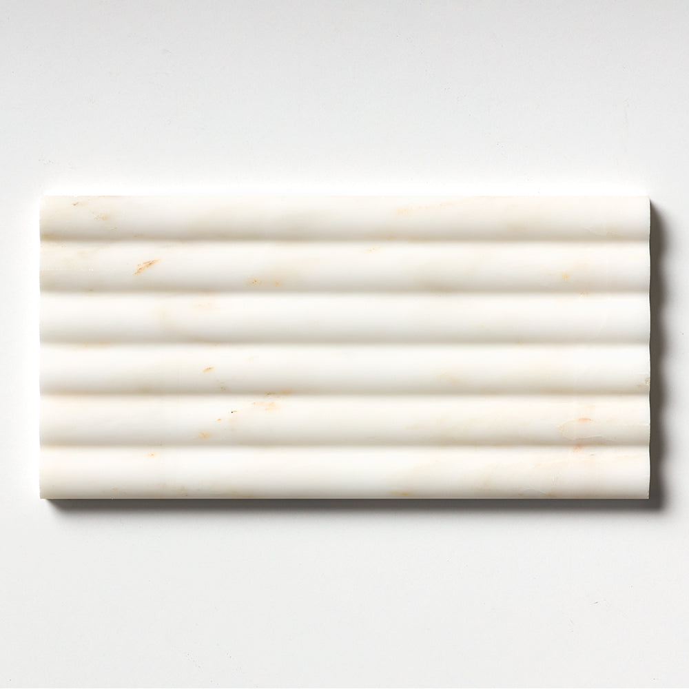 Cal Amber Honed Flute Trim 6x12x3/4 Marble Honed 6x12 Accent Tiles