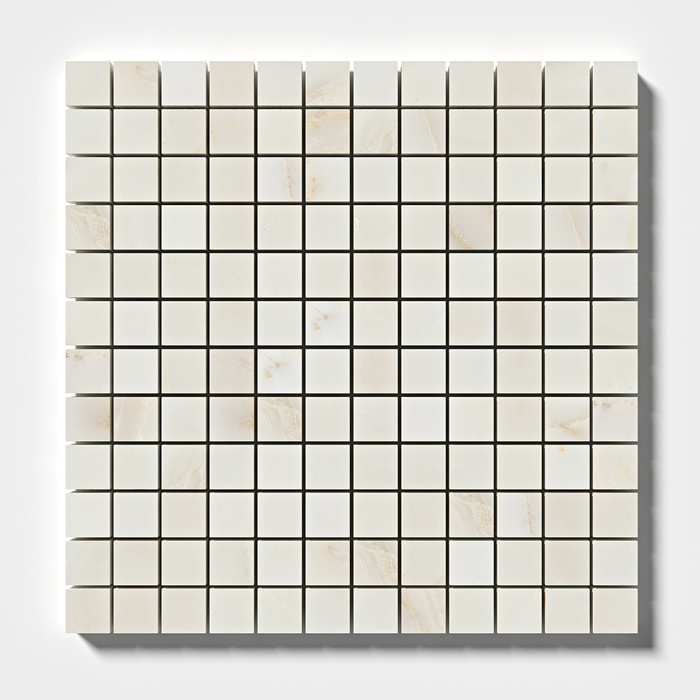 Calacatta Amber Honed Straight Mesh 23x23 Mm Marble Honed 12x12 Mosaics