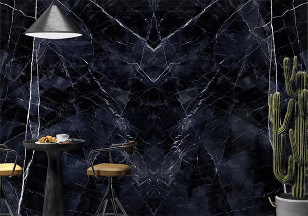 Calacatta Black A Lappato Lucido Porcelain Slab 64x128
