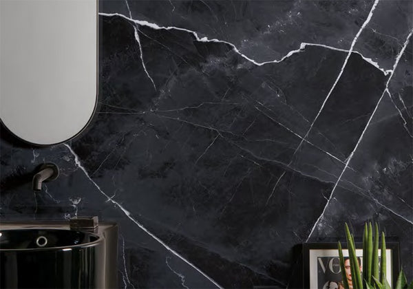 Calacatta Black B Lappato Lucido Porcelain Slab 64x128