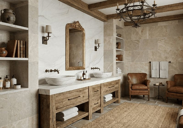 Calacatta Brasil Value Honed Quartzite Slab Random room scene