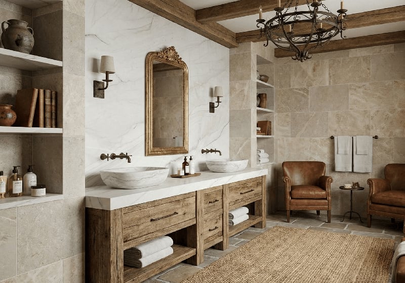 Calacatta Brasil Value Honed Quartzite Slab Random room scene