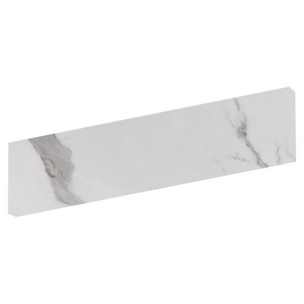 Calacatta Bright Matte Bullnose Marble Look Porcelain Base 4x24