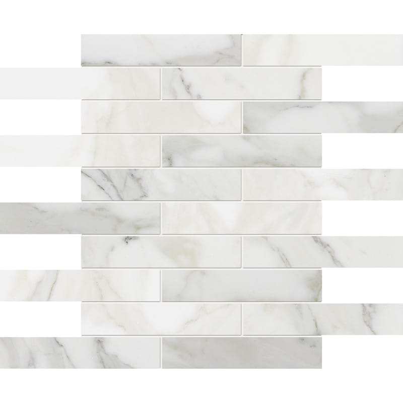 Calacatta Gold Honed 1 1/4x6 Marble Mosaics 12x12 Marble Honed 12x12 Mosaics