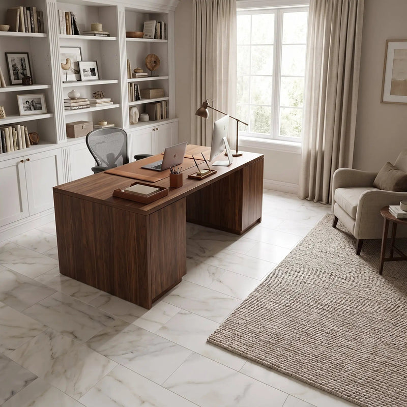 Calacatta Gold Honed Marble Tiles 12x24 by Stonetiledepot