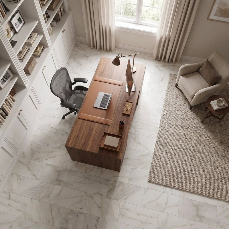 Calacatta Gold Honed Marble Tiles 12x24 by Stonetiledepot