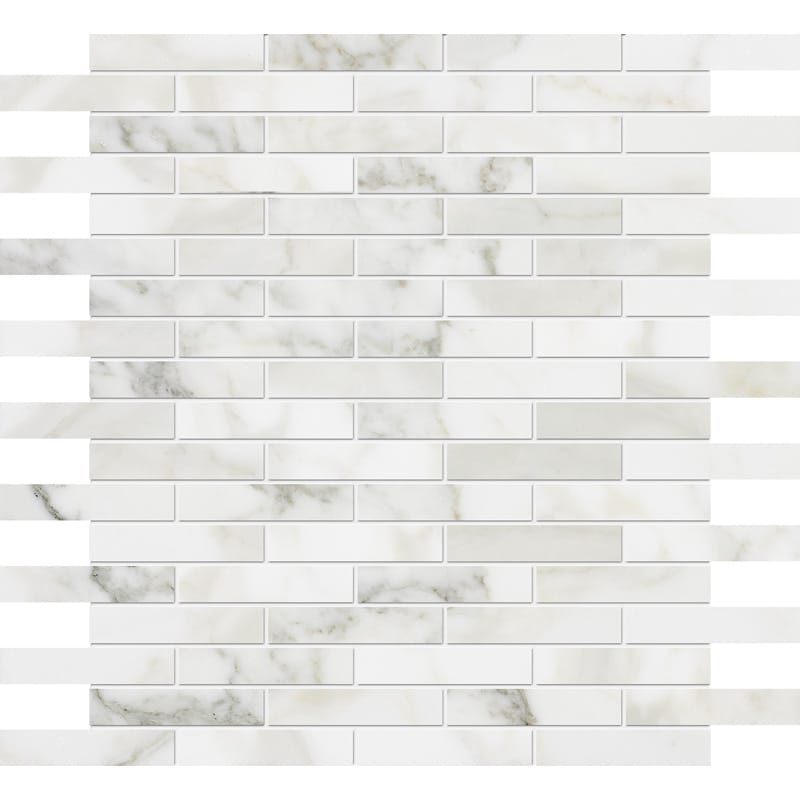 Calacatta Gold Polished 5/8x3 Marble Mosaics 12x12 Marble Polished 12x12 Mosaics