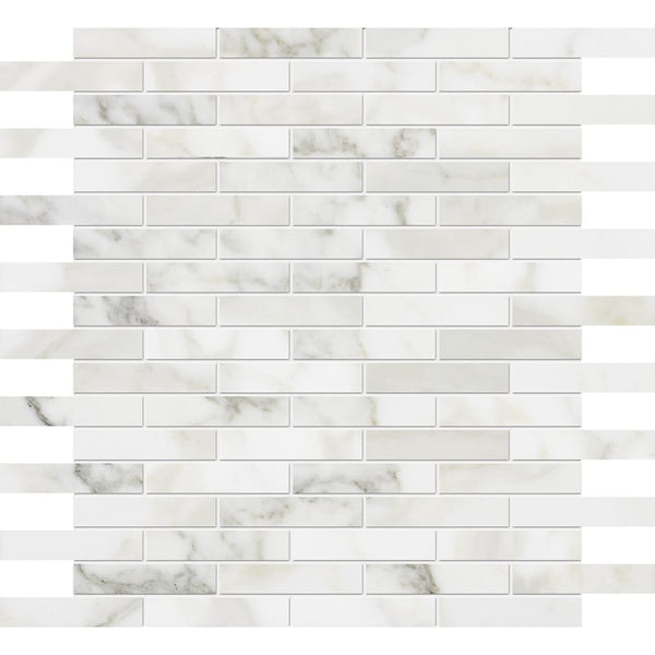 Calacatta Gold Polished 5/8x3 Marble Mosaics 12x12