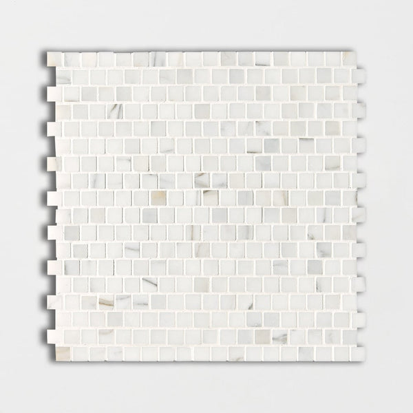Calacatta Gold Polished 5/8x5/8 Marble Mosaics 12x12