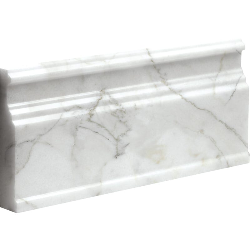 Calacatta Gold Polished Base Marble Moldings 5 1/16x12 Marble Polished 6x12 Moldings