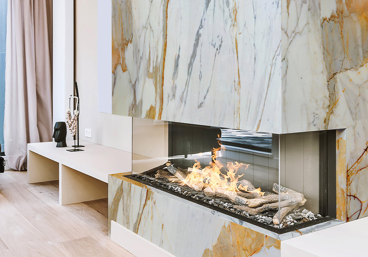 Calacatta Oro Classic Polished Marble Slab Random room scene 3