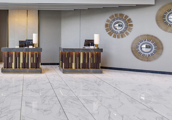 Calacatta Polished Sintered Stone Slab 125x63 C01