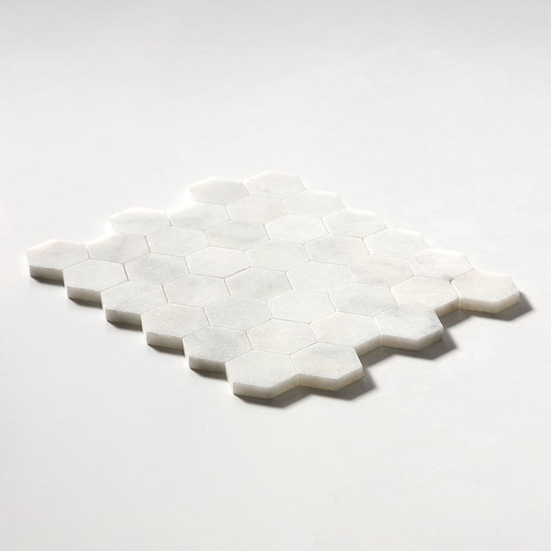 Calacatta T Honed Hexagon Marble Mosaics 10 3/8x12 Marble Honed 12x12 Mosaics — 2