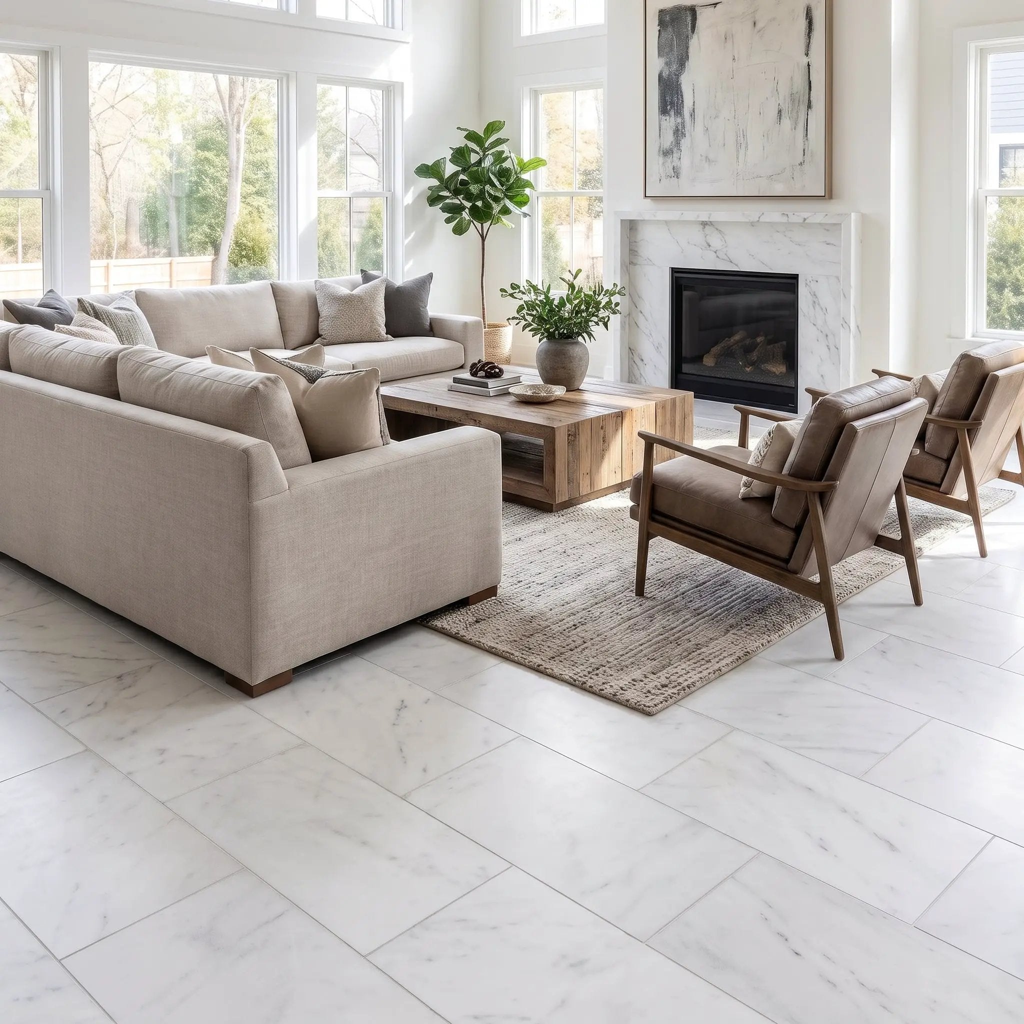 Calacatta T Honed Marble Tiles 12x24 by Stonetiledepot