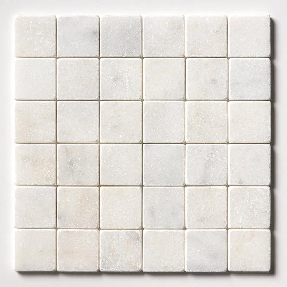 Calacatta T Tumbled 2x2 Marble Mosaics 12x12