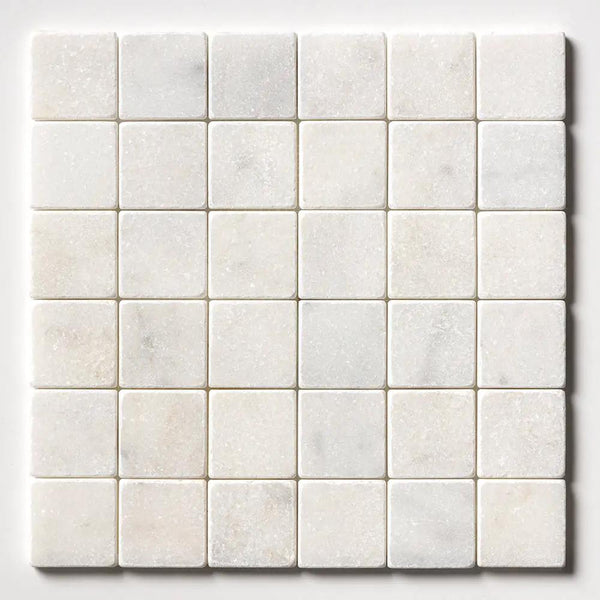 Calacatta T Tumbled 2x2 Marble Mosaics 12x12