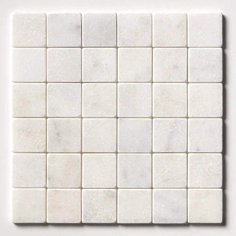 Calacatta T Tumbled 2x2 Marble Mosaics 12x12
