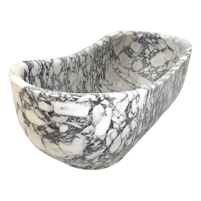 Calacatta Viola Bathtub Hand-carved from Solid Marble Block (W)34" (L)70" (H)26" by GobekDesign
