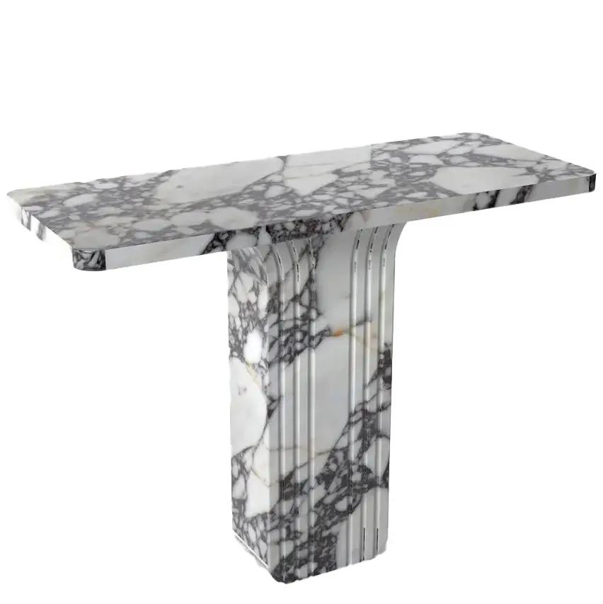 Calacatta Viola White Marble Designer Console - Polished 40x15 by GobekDesign