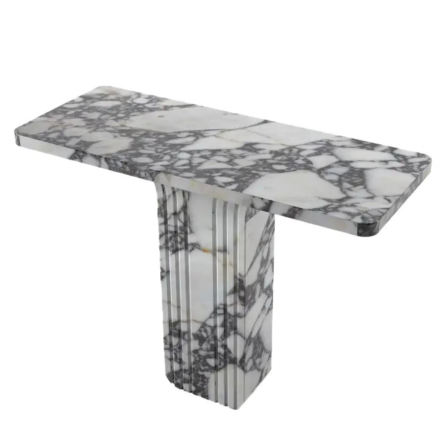 Calacatta Viola White Marble Designer Console - Polished 40x15 by GobekDesign