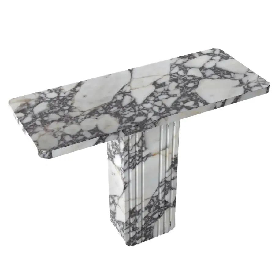 Calacatta Viola White Marble Designer Console - Polished 40x15 by GobekDesign
