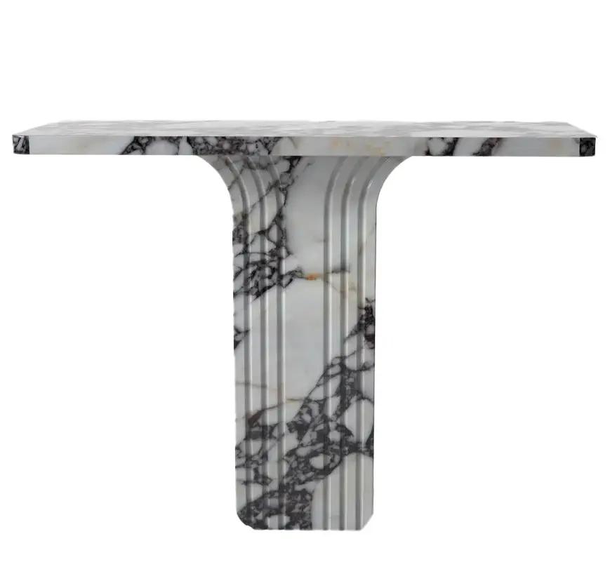 Calacatta Viola White Marble Designer Console - Polished 40x15 by GobekDesign
