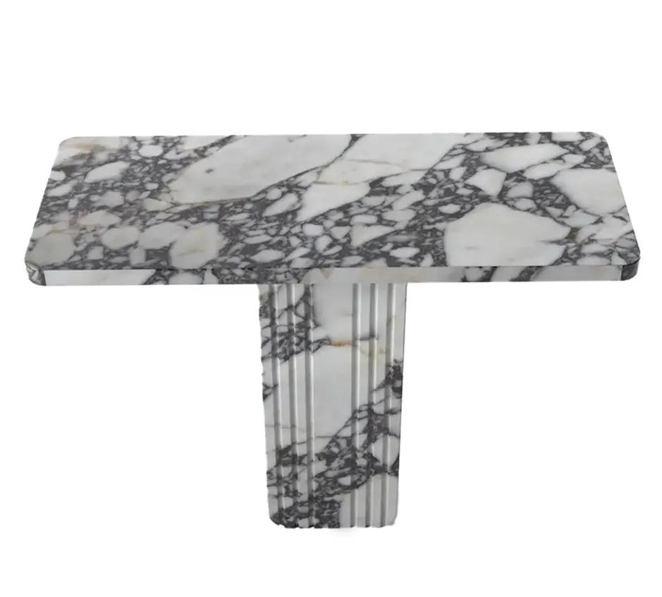 Calacatta Viola White Marble Designer Console - Polished 40x15 by GobekDesign