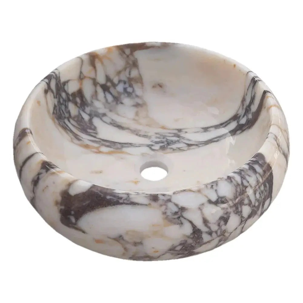 Calacatta Viola Marble Round Bathroom Vessel Sink Polished 16 by GobekDesign