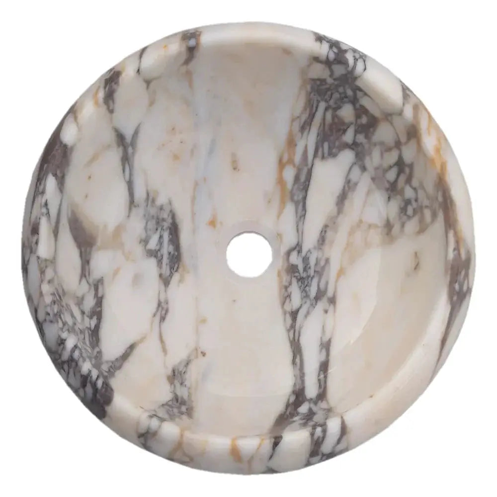 Calacatta Viola Marble Round Bathroom Vessel Sink Polished 16 by GobekDesign