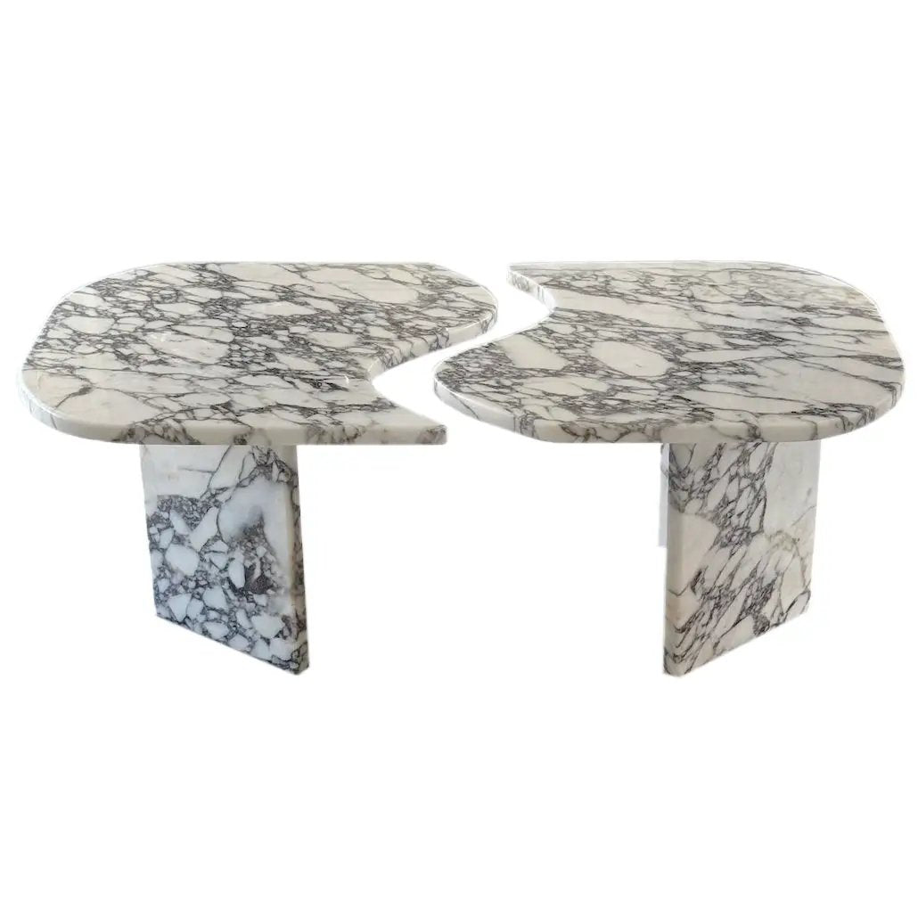 Calacatta Viola Marble Designer Coffee Table - Polished Set of 2 by GobekDesign