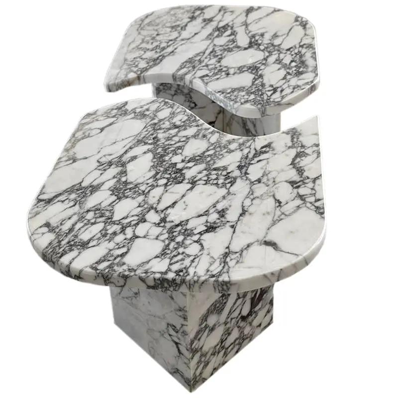 Calacatta Viola Marble Designer Coffee Table - Polished Set of 2 by GobekDesign