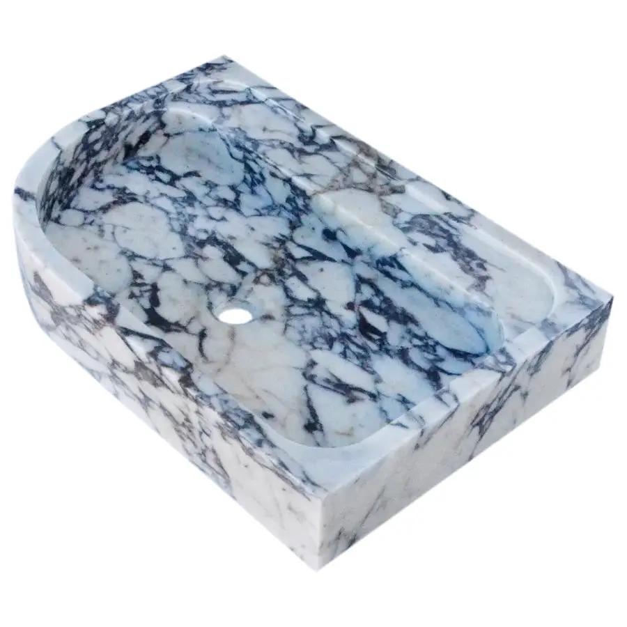 Calacatta Viola Marble Wall Mount Corner Sink 16x24 - Hand Carved by GobekDesign