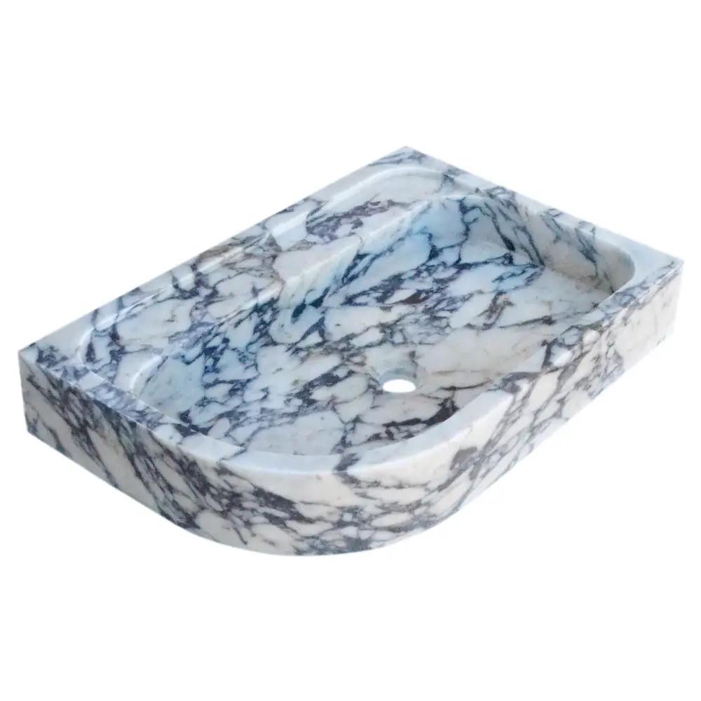 Calacatta Viola Marble Wall Mount Corner Sink 16x24 - Hand Carved by GobekDesign